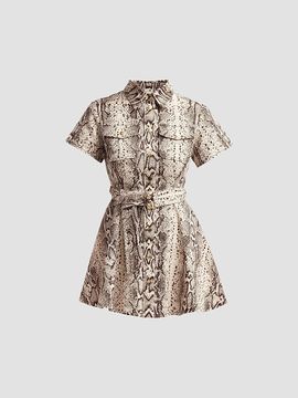 Cara Cara Women's Walter Snakeskin-Printed Cotton Canvas Mini Dress