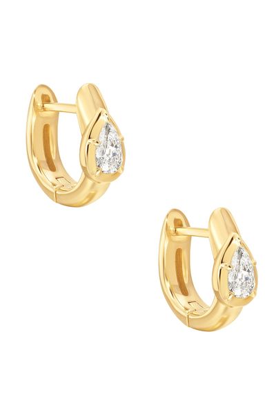 Carbon & Hyde Carbon & Hyde Pear Solis Chubby Huggie Earrings