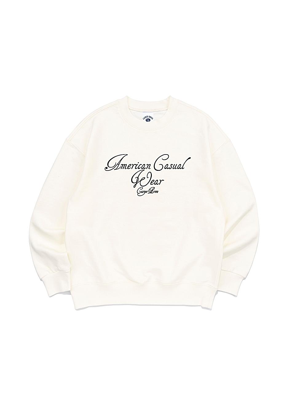 CARGOBROS Artwork cursive lettering sweatshirt (cream)