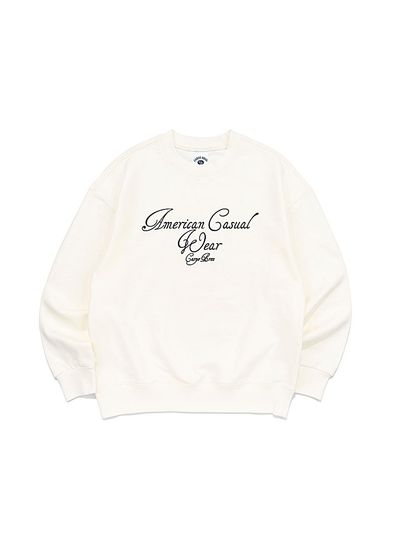 CARGOBROS Artwork cursive lettering sweatshirt (cream)