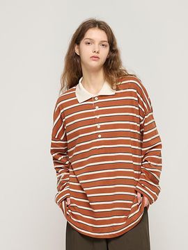 CARGOBROS Bold Stripe Collar T-Shirt (Camel)