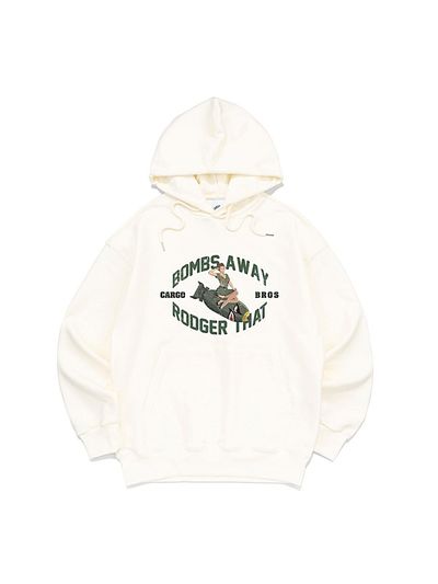 CARGOBROS Boom Printed Hooded T-Shirt (Cream)
