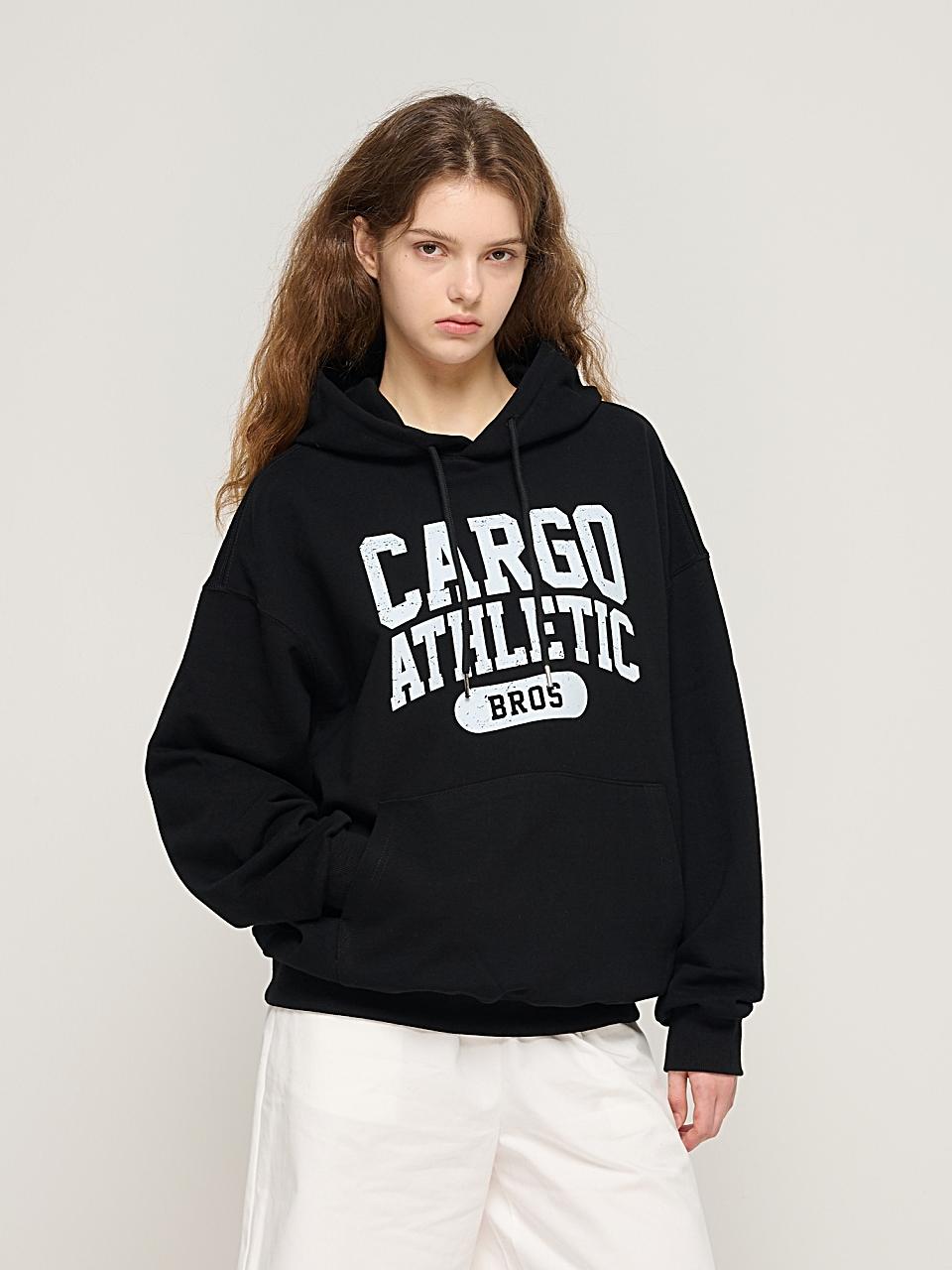 CARGOBROS Cargo Athletic Logo Vintage Hooded T-Shirt (Black)