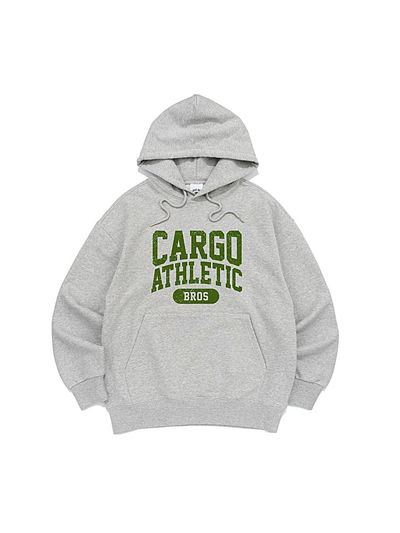CARGOBROS Cargo Athletic Logo Vintage Hooded T-Shirt (Gray)