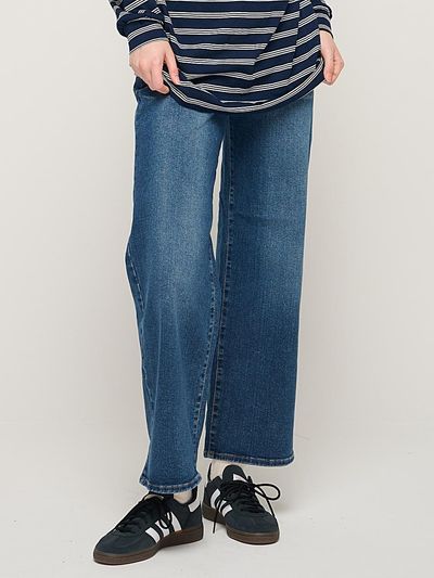 CARGOBROS Daily Relaxed Banded denim pants (medium blue)