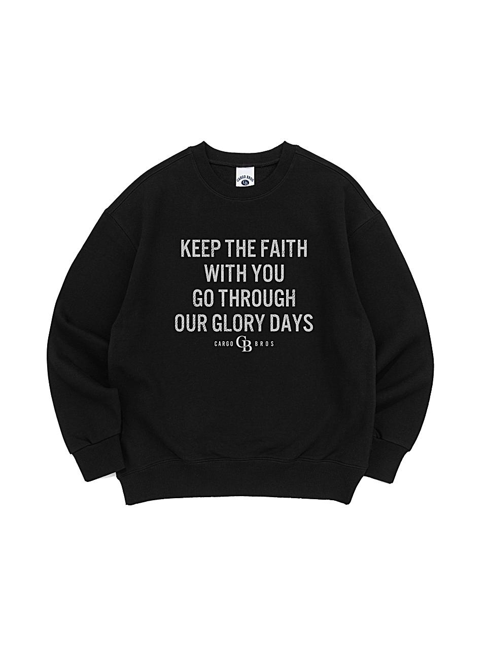 CARGOBROS Keep Lettering Vintage Sweatshirt (Black)