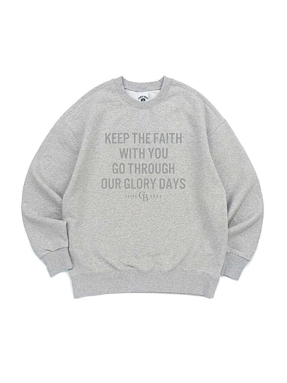 CARGOBROS Keep Lettering Vintage Sweatshirt (Gray)