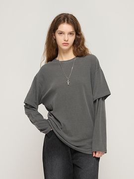 CARGOBROS Pigment Layered Long Sleeve T-shirt (Charcoal)