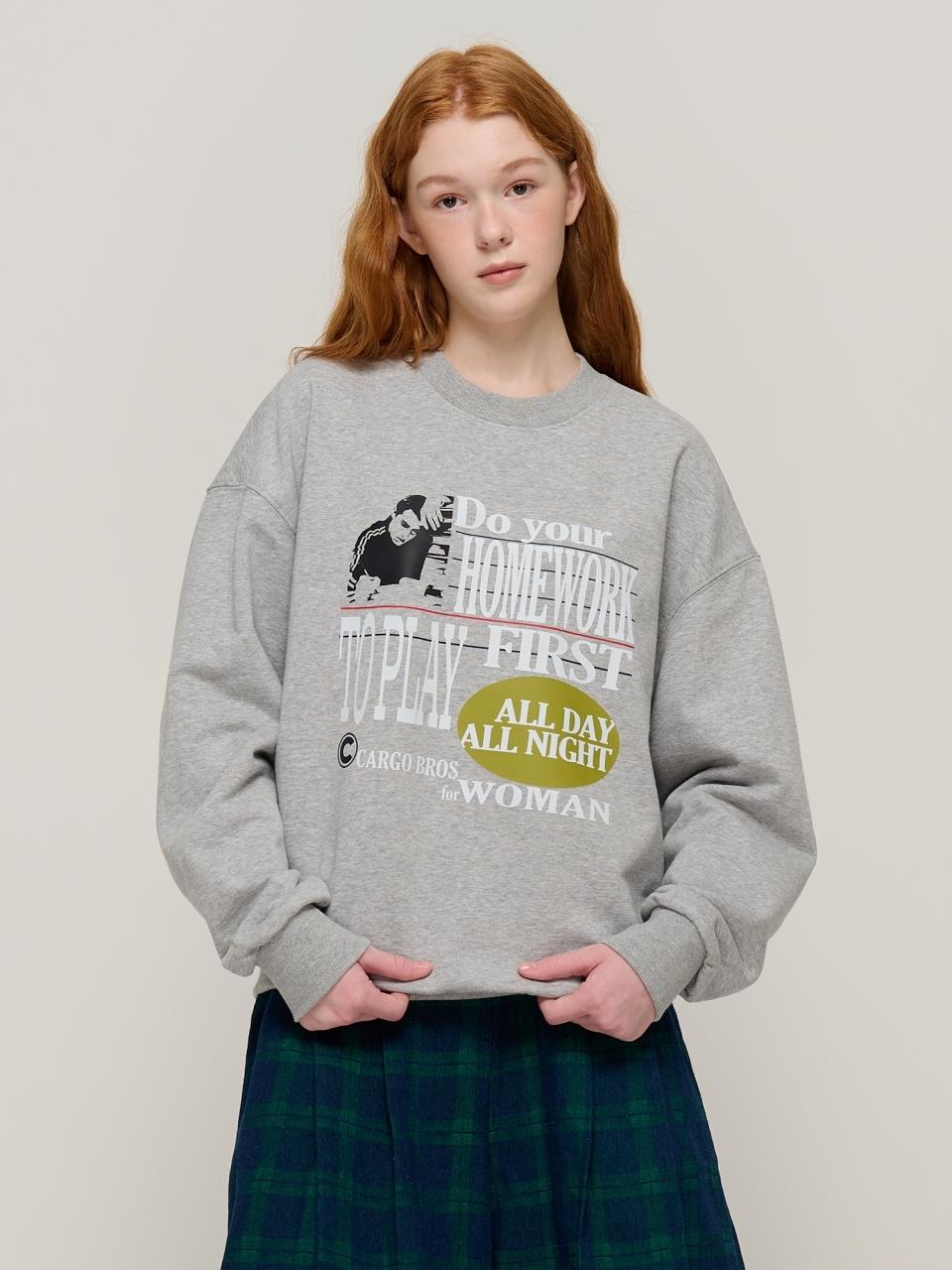CARGOBROS Play lettering sweatshirt (Gray)