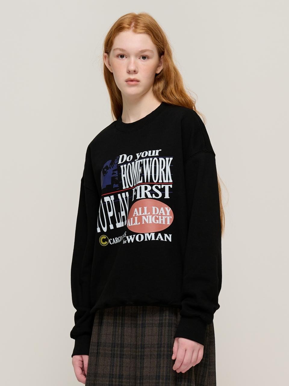 CARGOBROS Play Lettering Sweatshirt Sweatshirt (Black)