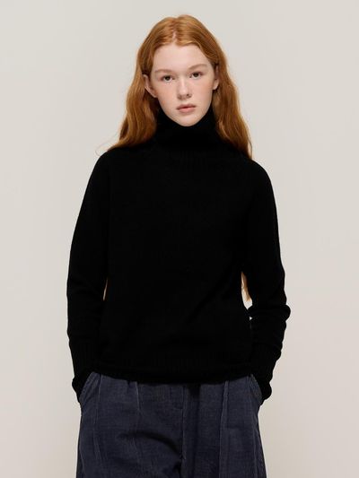 CARGOBROS Premium wool holament high-neck knitwear (black)