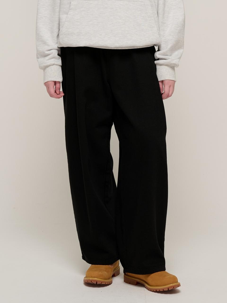 CARGOBROS Relaxed Big Wide BANDING Cotton Pants (Black)