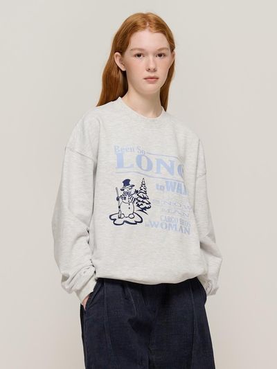 CARGOBROS Snowman Printed Sweatshirt (Light Gray)