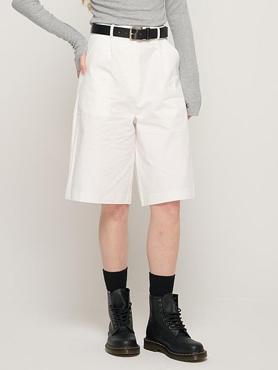 CARGOBROS Warm cotton one-tuck Bermuda pants