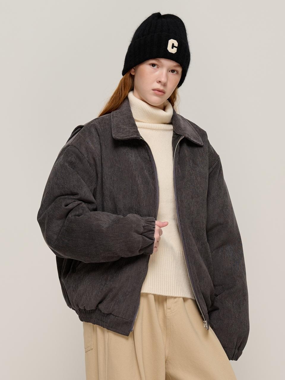 CARGOBROS Warm Quilting Walk Collar Jumper (Charcoal)