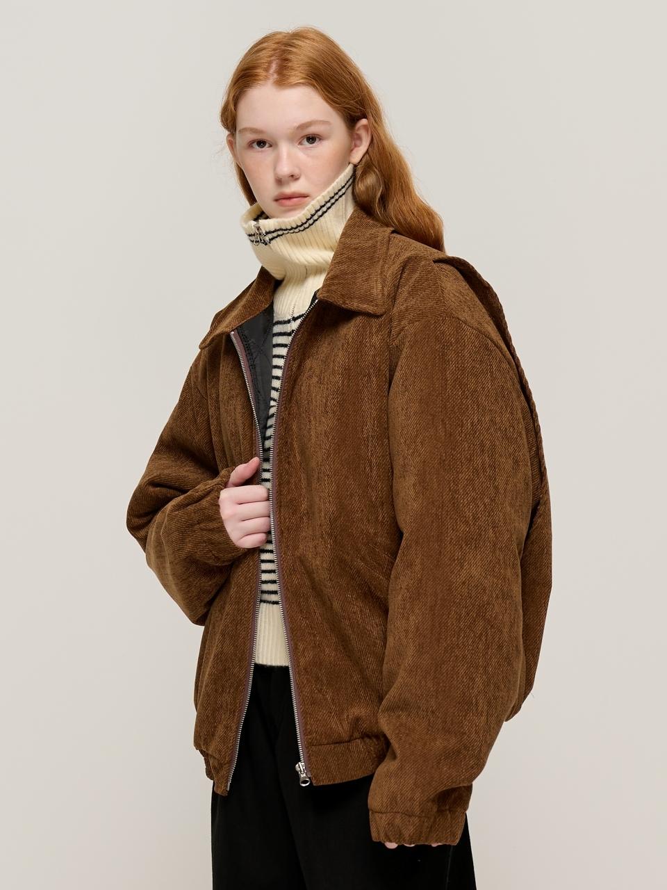CARGOBROS Warm Quilting Work Collar Jumper (Brown)