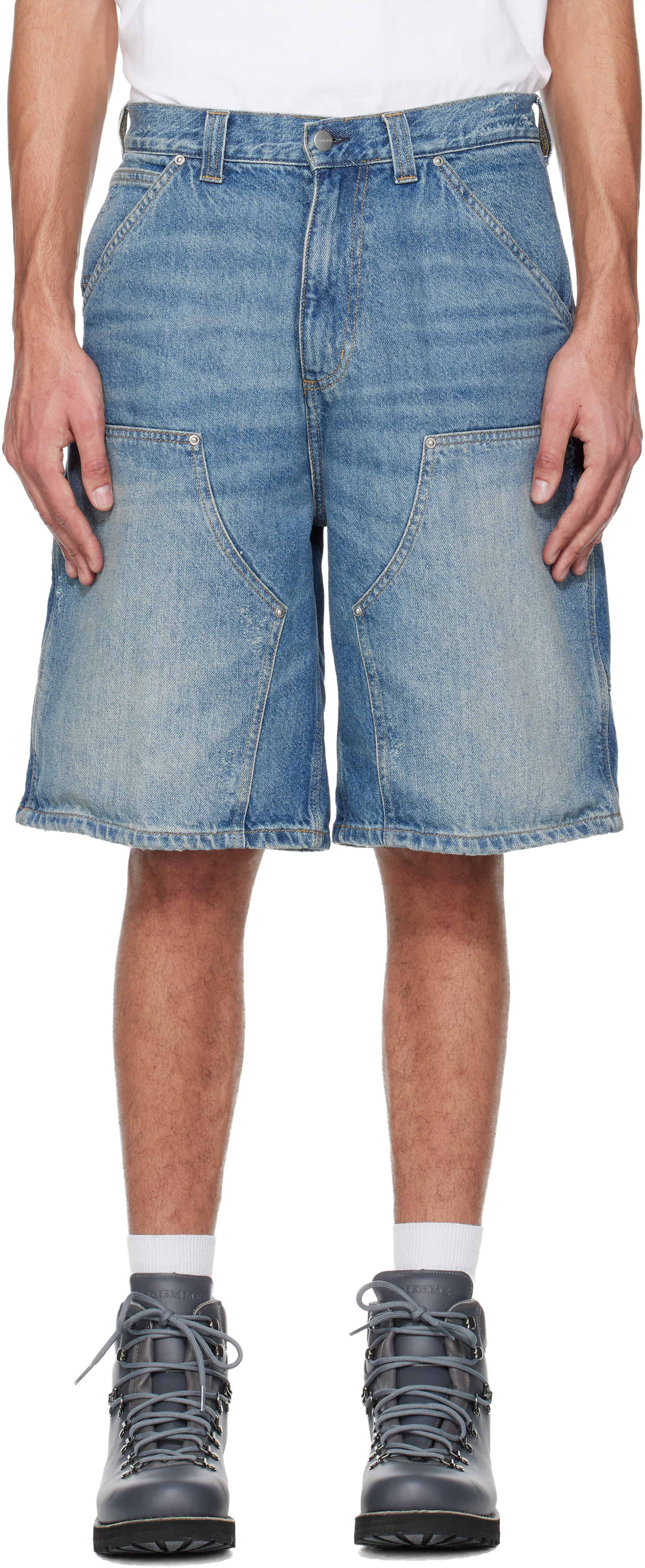 Carhartt Work In Progress - Blue OG Aden Double Knee Denim Shorts