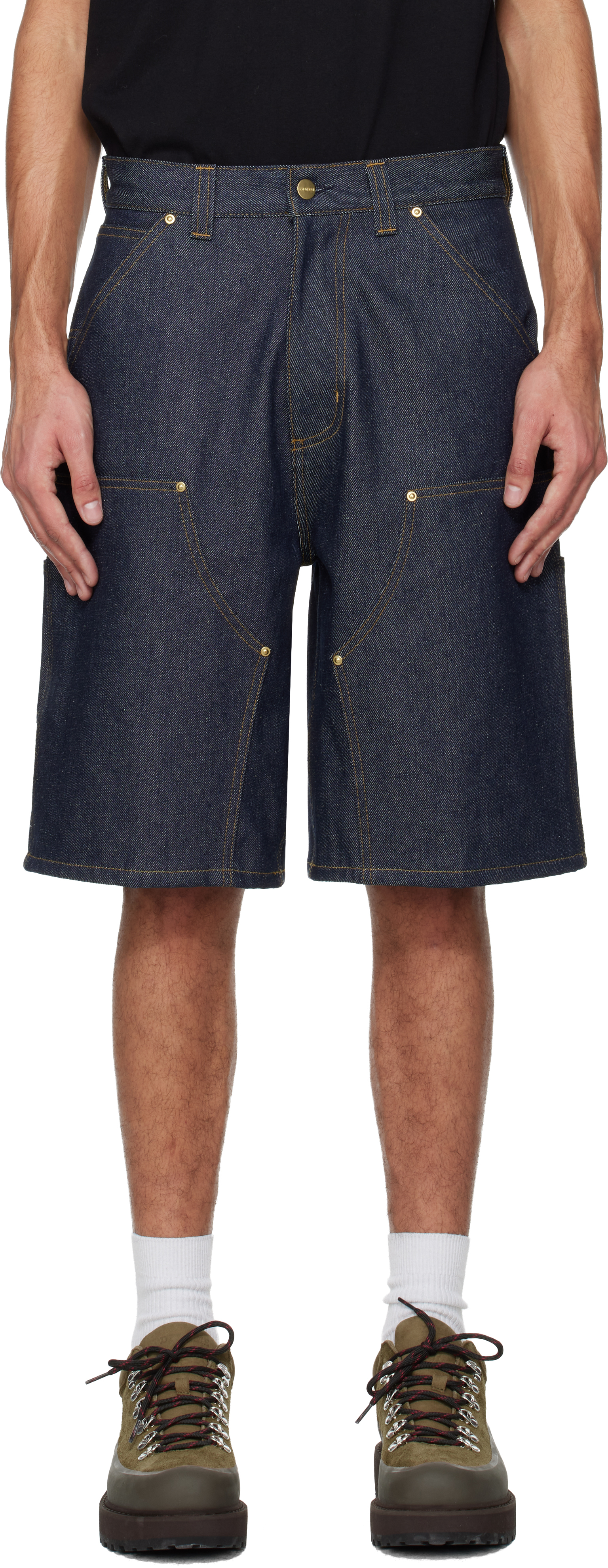Carhartt Work In Progress - Navy OG Aden Double Knee Denim Shorts