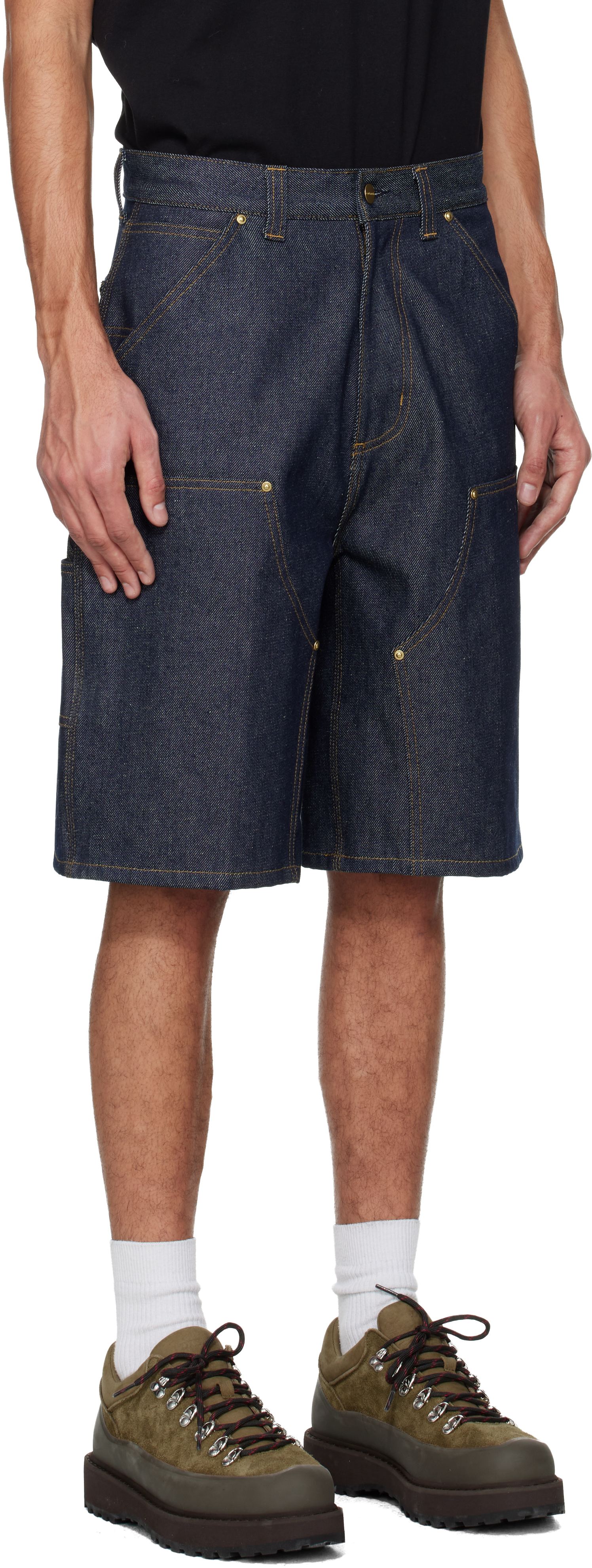 Carhartt Work In Progress - Navy OG Aden Double Knee Denim Shorts