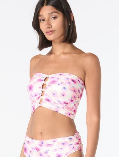 Carmen Marc Valvo Carmen Marc Valvo Bandeau Shirred Bikini Swim Top