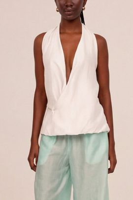 Carmen Says Carmen Says Solea Wrap Top in White, Women's at Urban Outfitters