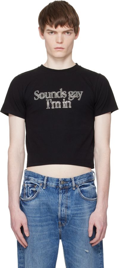 Carne Bollente Carne Bollente Black 'Sounds Gay, I'm In Baby!' T-shirt