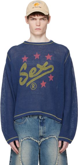 Carne Bollente Carne Bollente Blue 'Spell It Out' Sweater