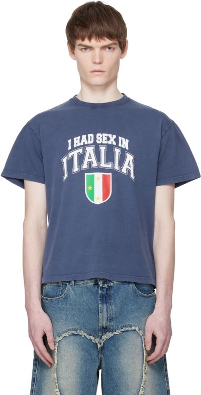 Carne Bollente Carne Bollente Navy 'Ciao Bella' T-shirt