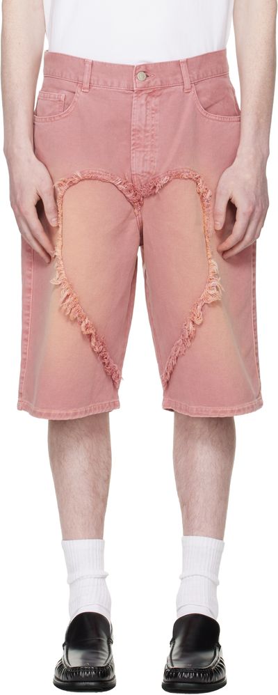 Carne Bollente Carne Bollente Pink 'The Love' Denim Shorts