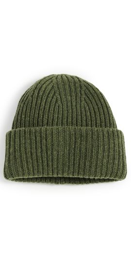 Carolina Amato Carolina Amato H155 Ribbed Beanie Avocado One