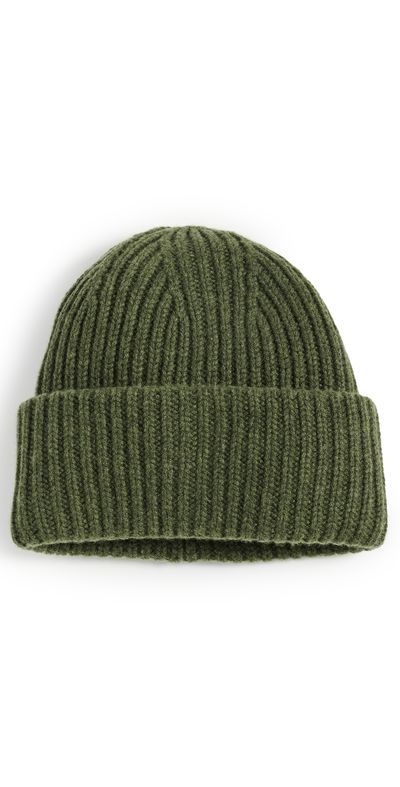Carolina Amato Carolina Amato H155 Ribbed Beanie Avocado One