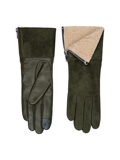 Carolina Amato Women's Touch Tech Shearling-Lined Leather Gloves