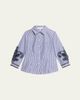 Carolina Herrera Ana Embroidered Striped Poplin Button-Down Shirt - 1