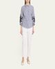 Carolina Herrera Ana Embroidered Striped Poplin Button-Down Shirt - 2