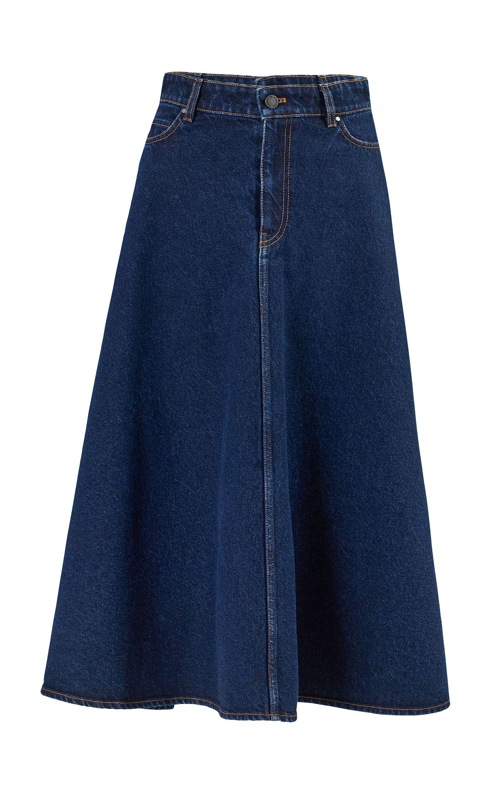 Carolina Herrera Carolina Herrera ALine StretchDenim Midi Skirt