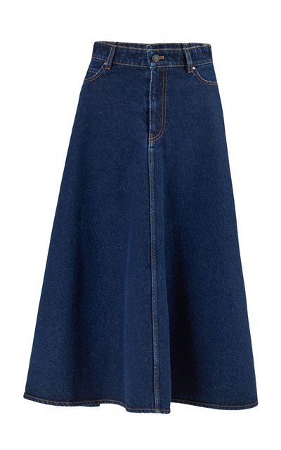 Carolina Herrera Carolina Herrera ALine StretchDenim Midi Skirt