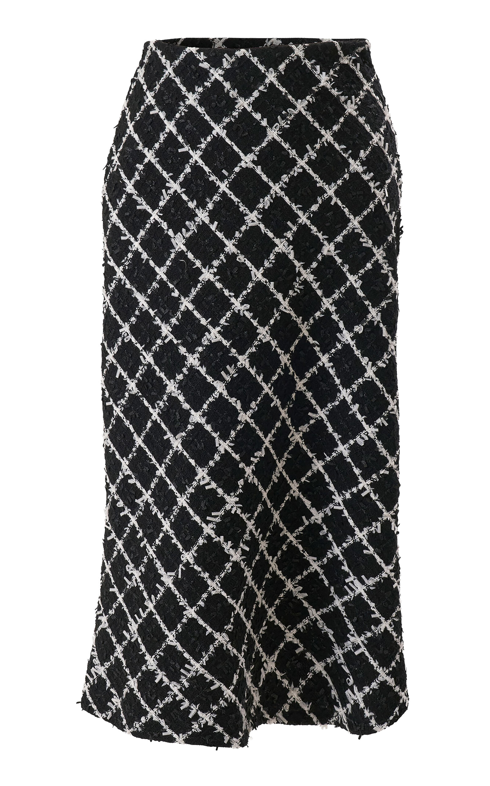 Carolina Herrera Carolina Herrera ALine Windowpane Tweed Midi Skirt