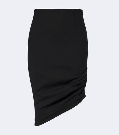 Carolina Herrera Carolina Herrera Asymmetric gathered wool-blend midi skirt