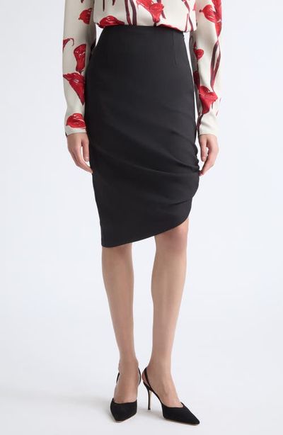 Carolina Herrera Carolina Herrera Asymmetrical Stretch Wool Skirt