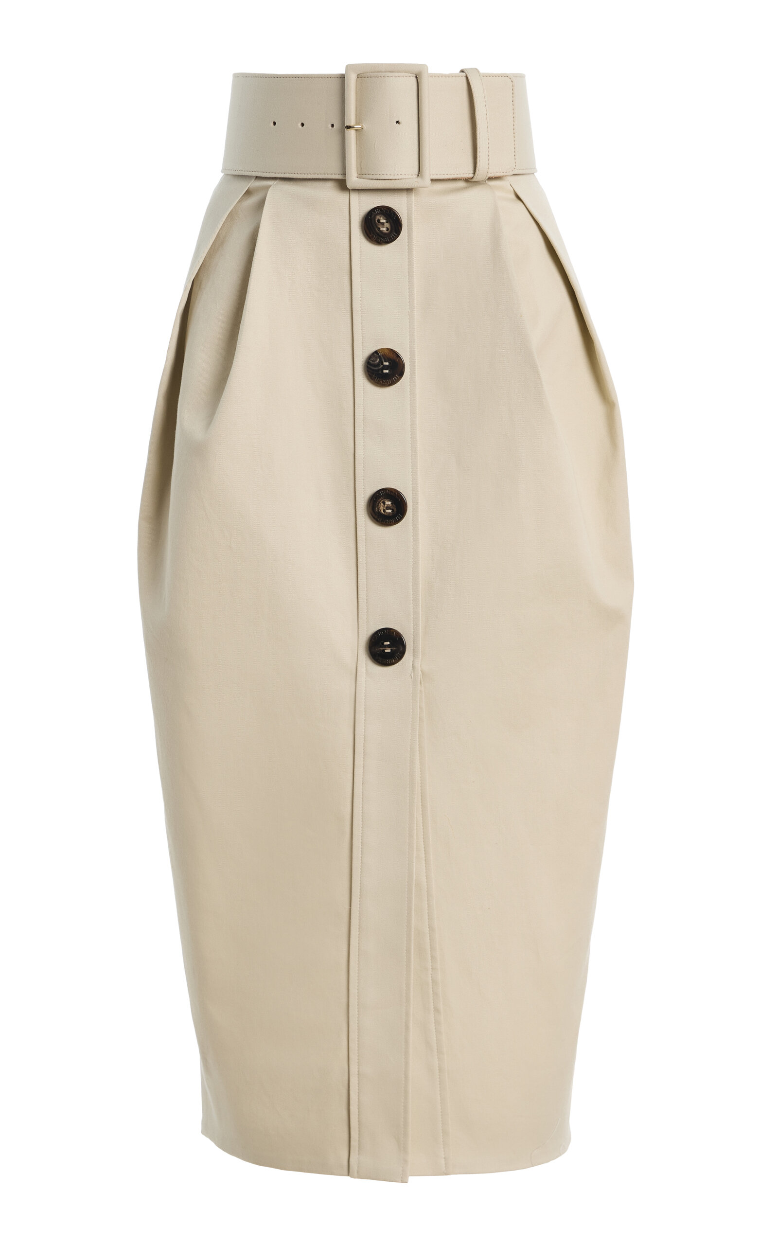Carolina Herrera Carolina Herrera Belted Cotton Sateen KneeLength Skirt