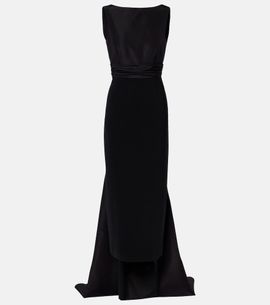 Carolina Herrera Carolina Herrera Bow-detail satin-trimmed faille gown