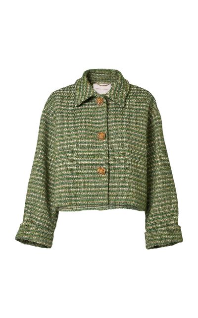 Carolina Herrera Carolina Herrera Cropped CottonBlend Tweed Jacket