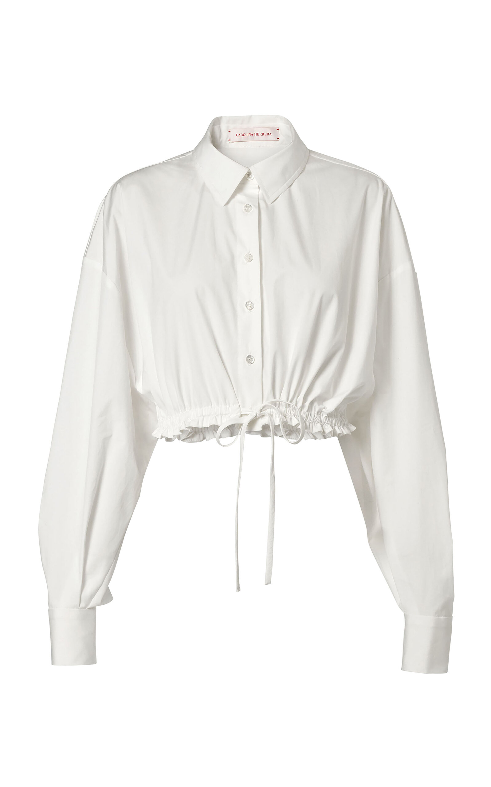 Carolina Herrera Carolina Herrera Cropped StretchCotton Shirting Top