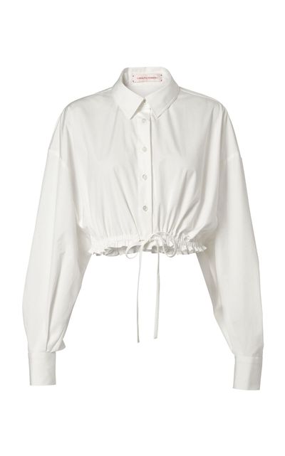 Carolina Herrera Carolina Herrera Cropped StretchCotton Shirting Top
