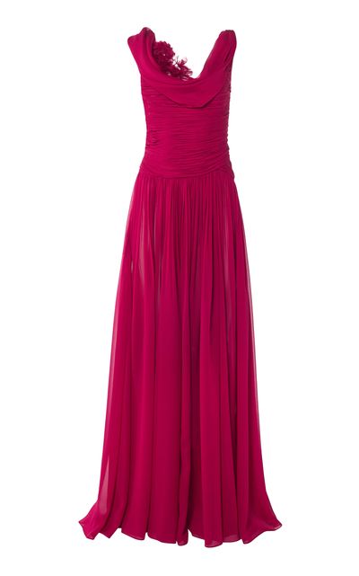 Carolina Herrera Carolina Herrera Draped SilkChiffon Gown