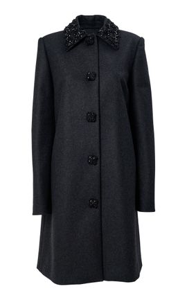 Carolina Herrera Carolina Herrera Embellished Double Face Coating Coat
