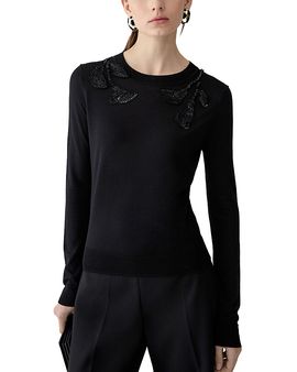 Carolina Herrera Carolina Herrera Embellished Long Sleeve Crewneck Sweater