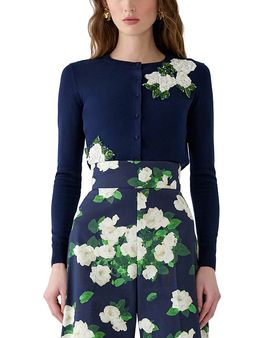 Carolina Herrera Carolina Herrera Embellished Long Sleeve Round Neck Cardigan