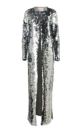 Carolina Herrera Carolina Herrera Embellished Signature Merino Sequin Coat