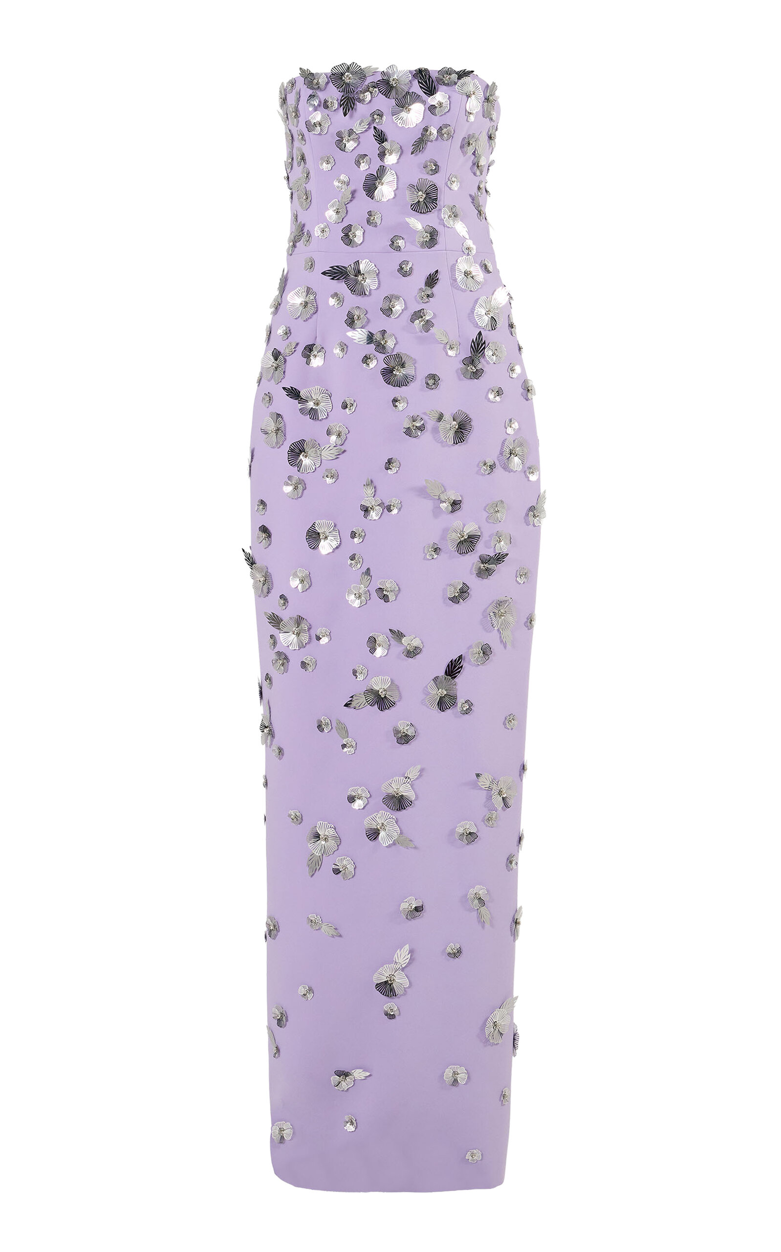 Carolina Herrera Carolina Herrera Embellished Stretch Fluid Crepe Column Gown